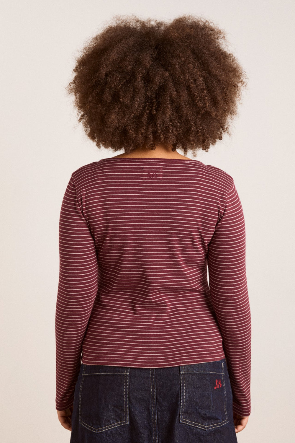 Damson Madder darma ls top - burg stripe