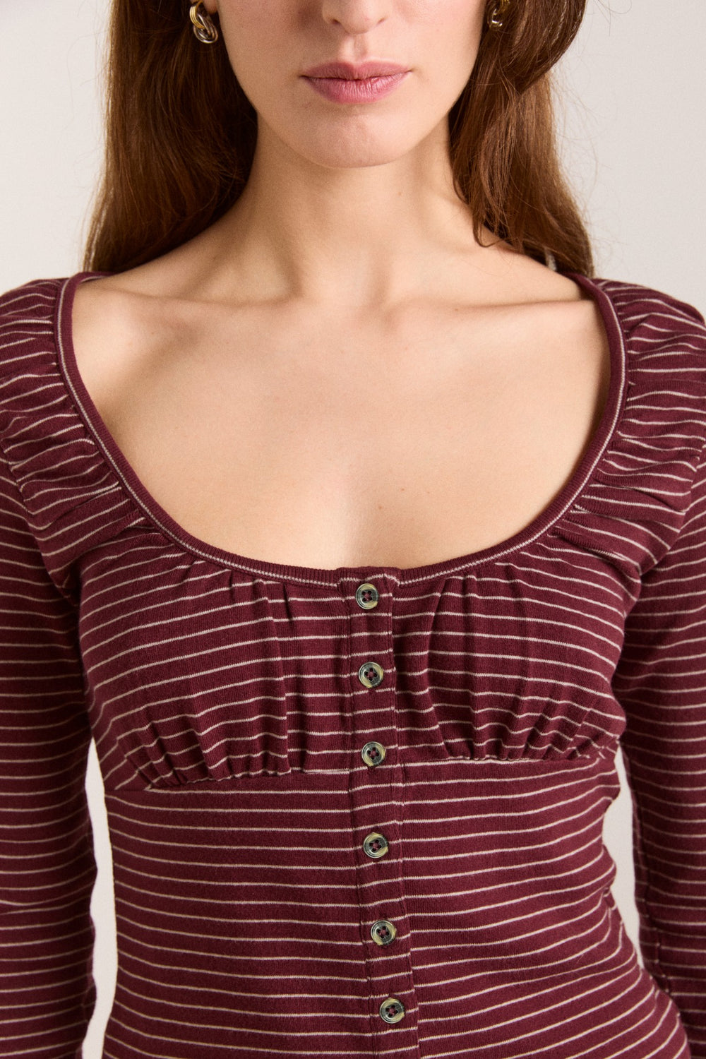 Damson Madder darma ls top - burg stripe