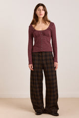 Damson Madder darma ls top - burg stripe