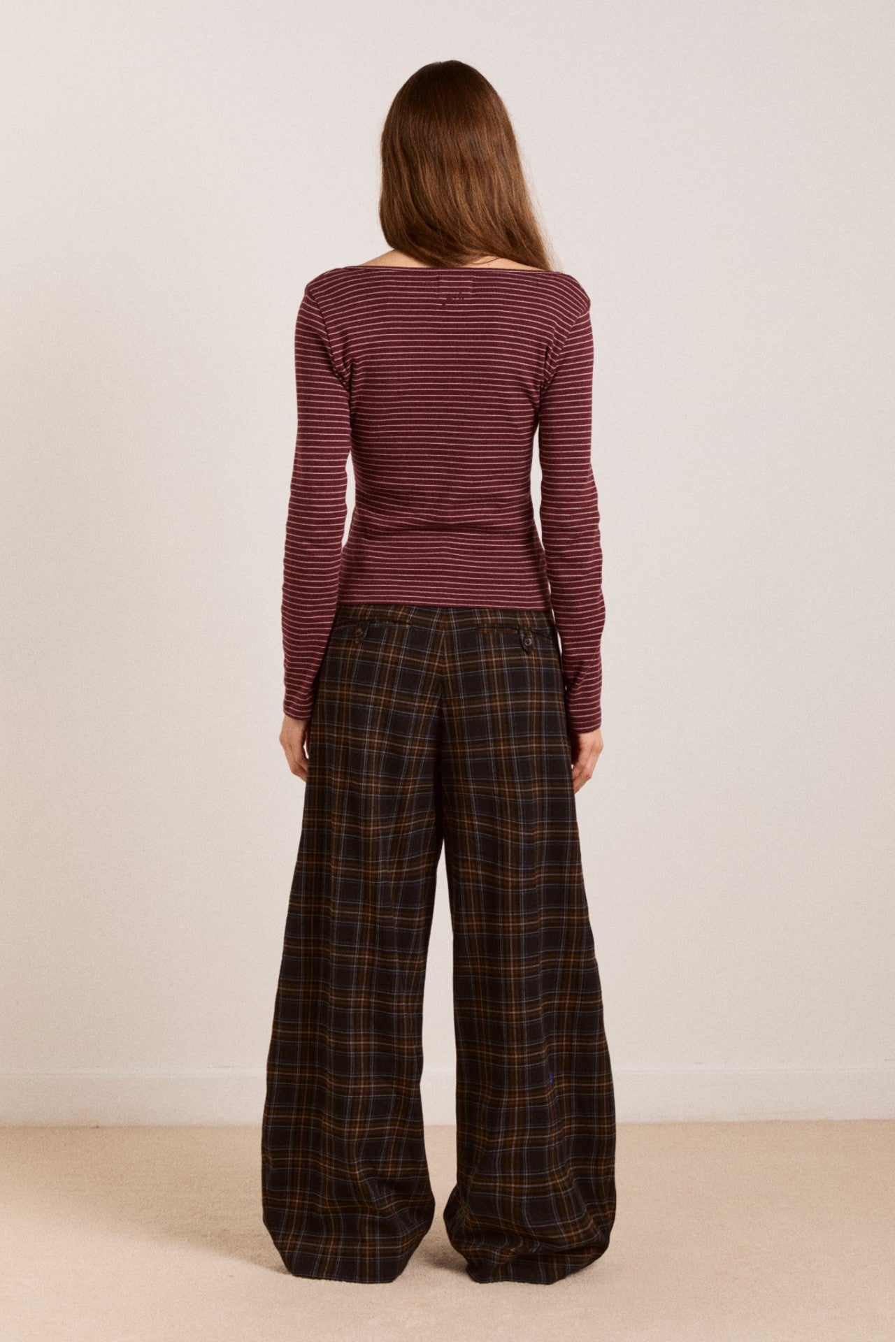 Damson Madder darma ls top - burg stripe