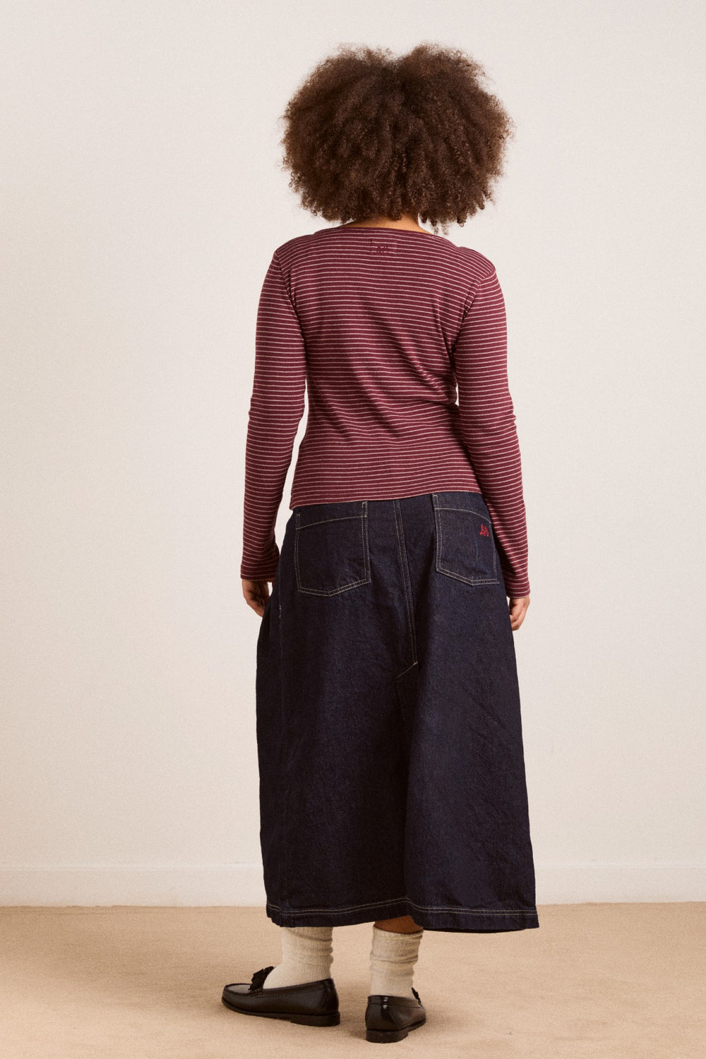 Damson Madder darma ls top - burg stripe