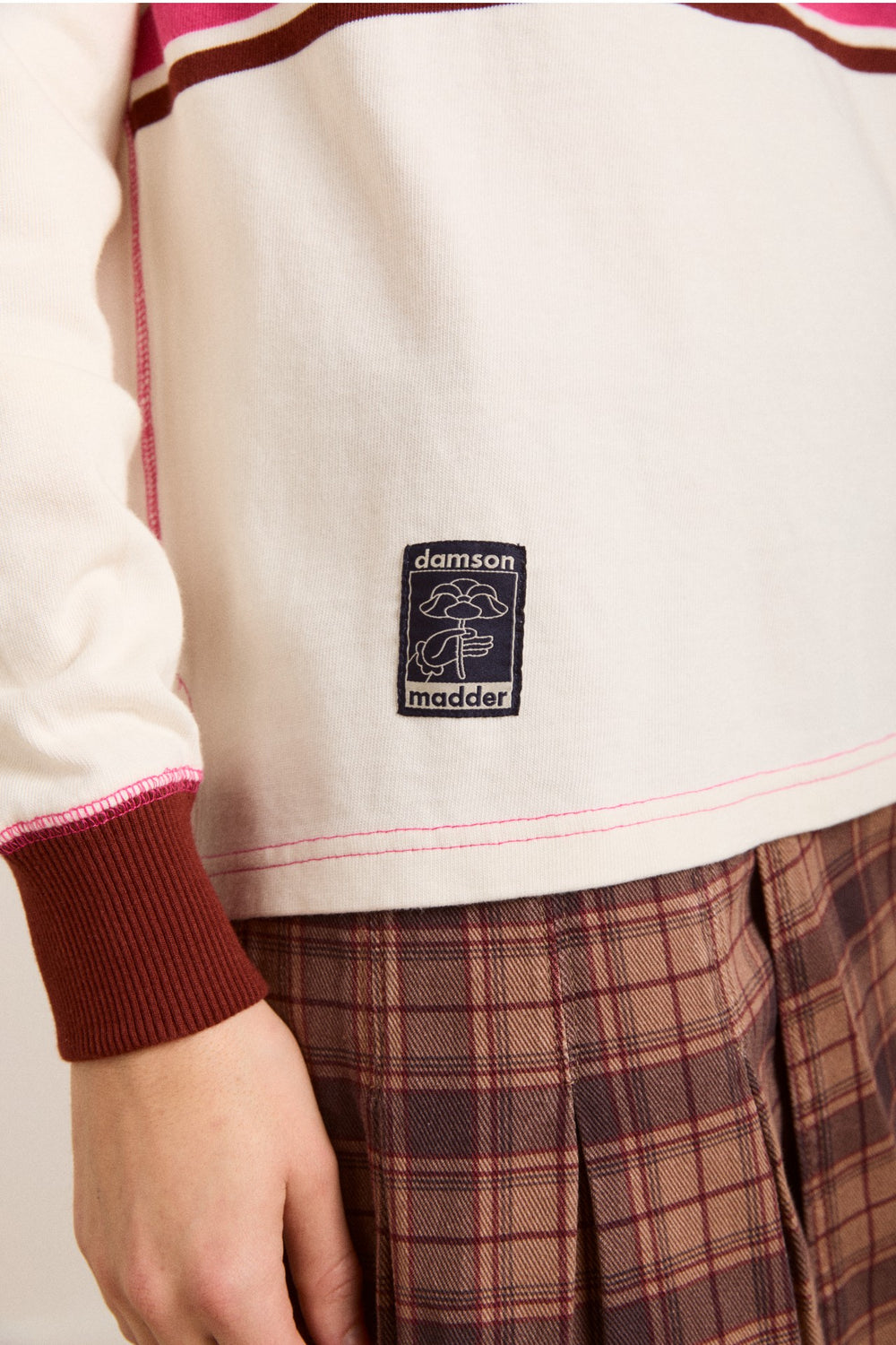 Damson Madder olina placement stripe rugby - ecru