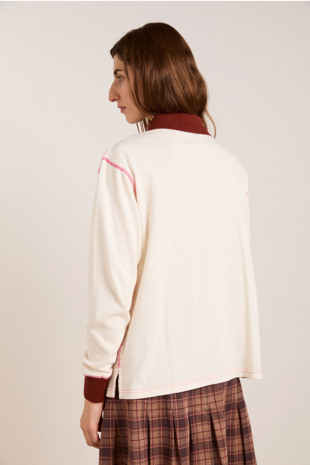 Damson Madder olina placement stripe rugby - ecru