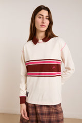 Damson Madder olina placement stripe rugby - ecru