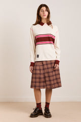 Damson Madder olina placement stripe rugby - ecru