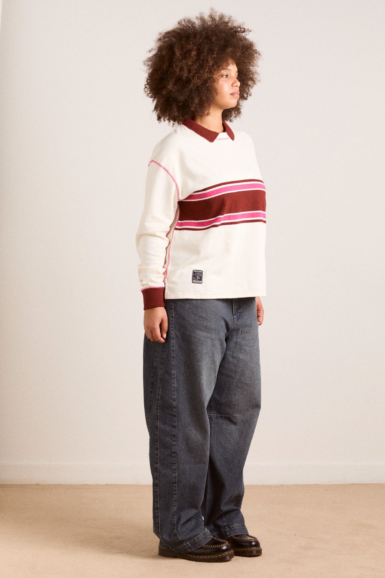 Damson Madder olina placement stripe rugby - ecru