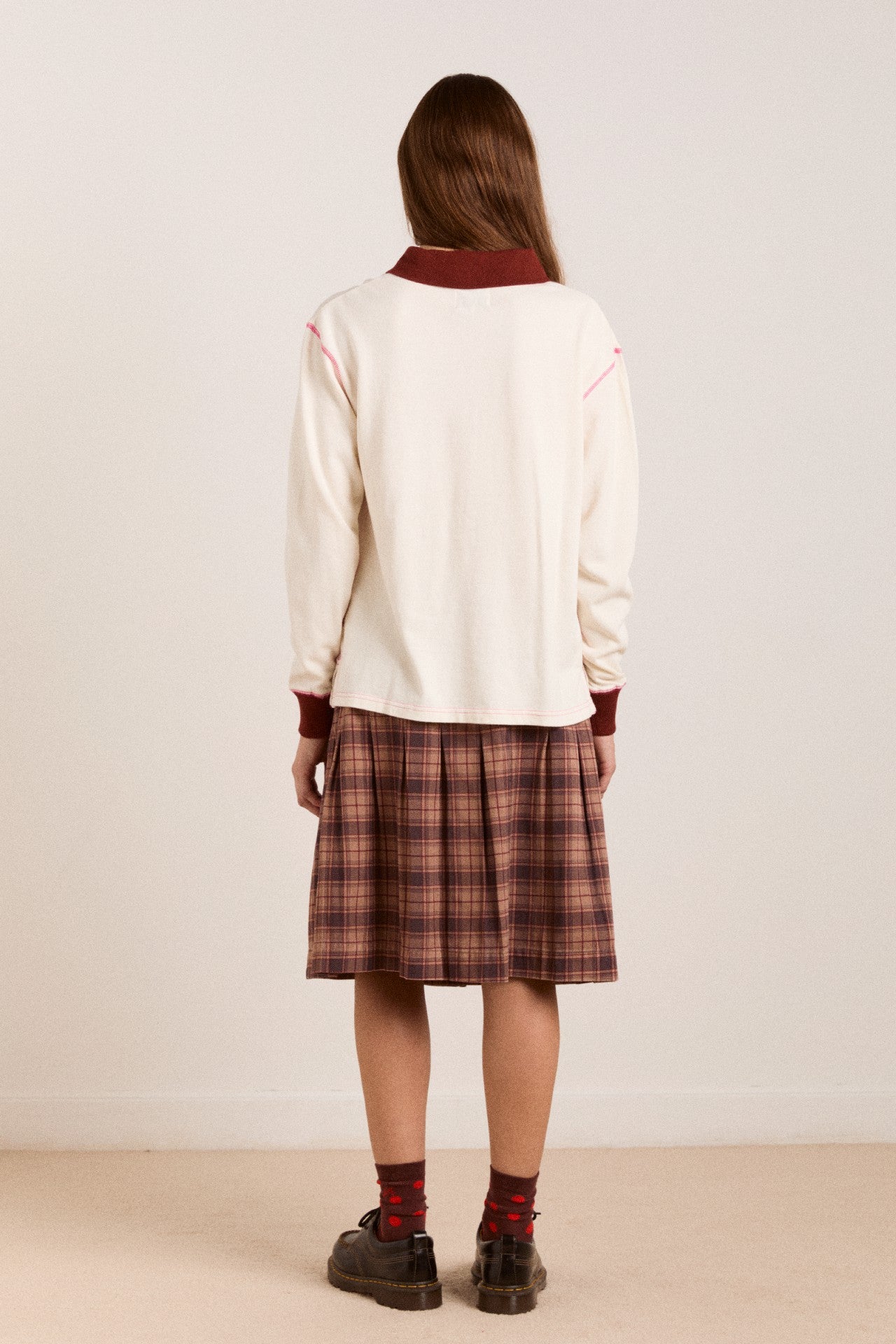 Damson Madder olina placement stripe rugby - ecru