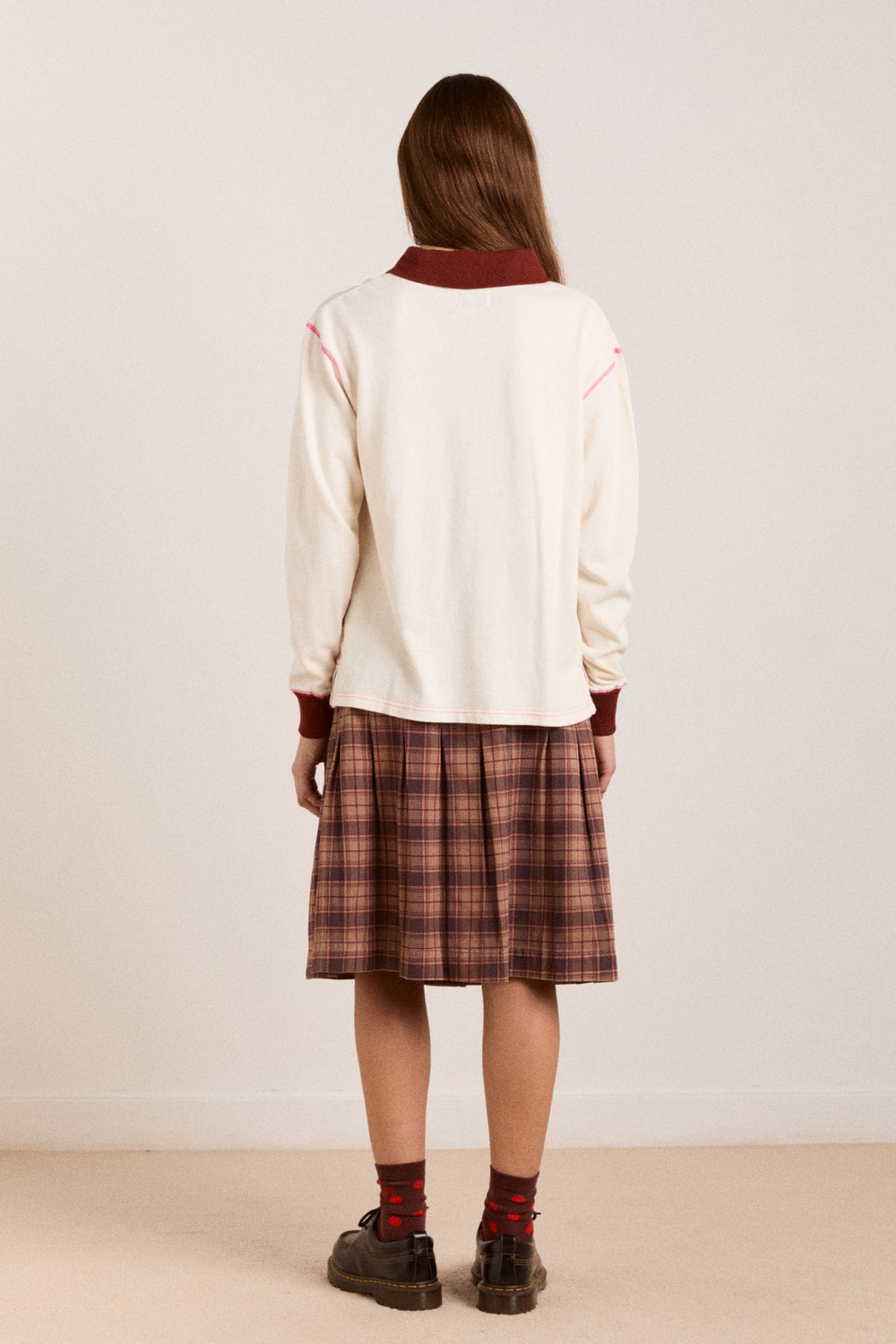 Damson Madder olina placement stripe rugby - ecru