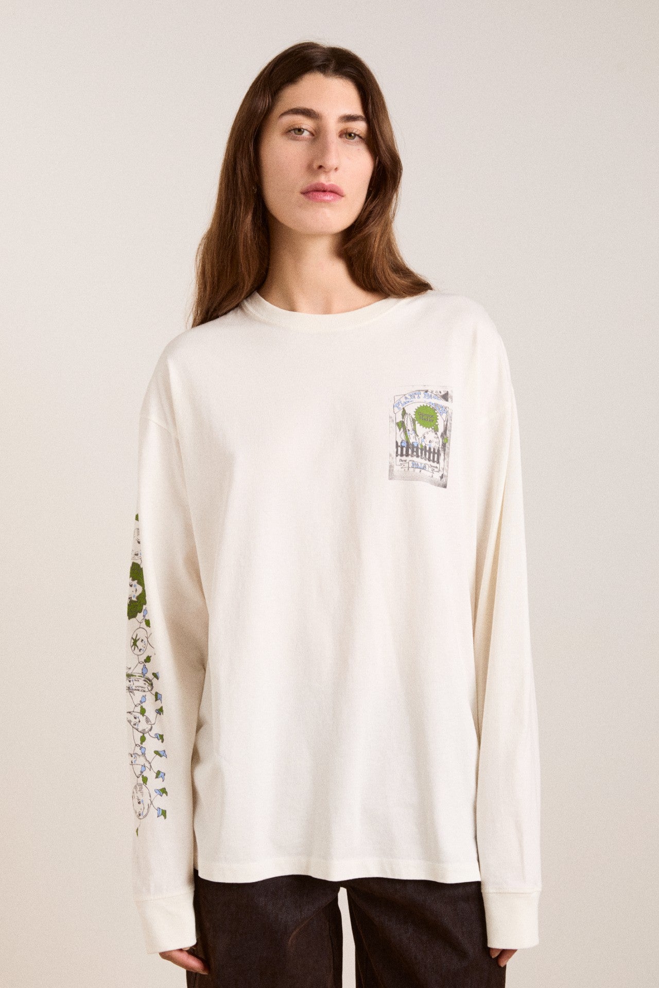 Damson Madder plant patch pals - ecru long sleeve