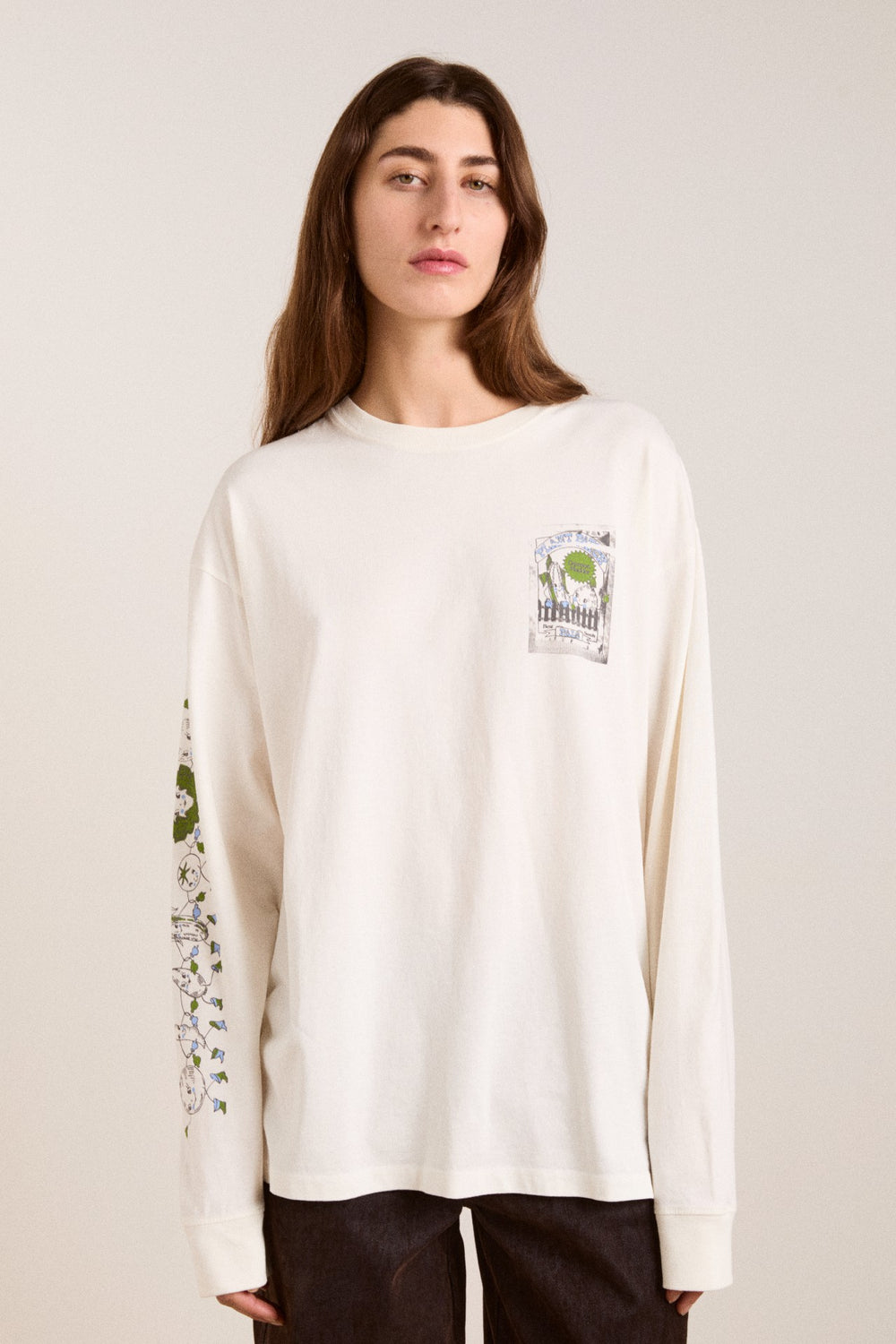 Damson Madder plant patch pals - ecru long sleeve