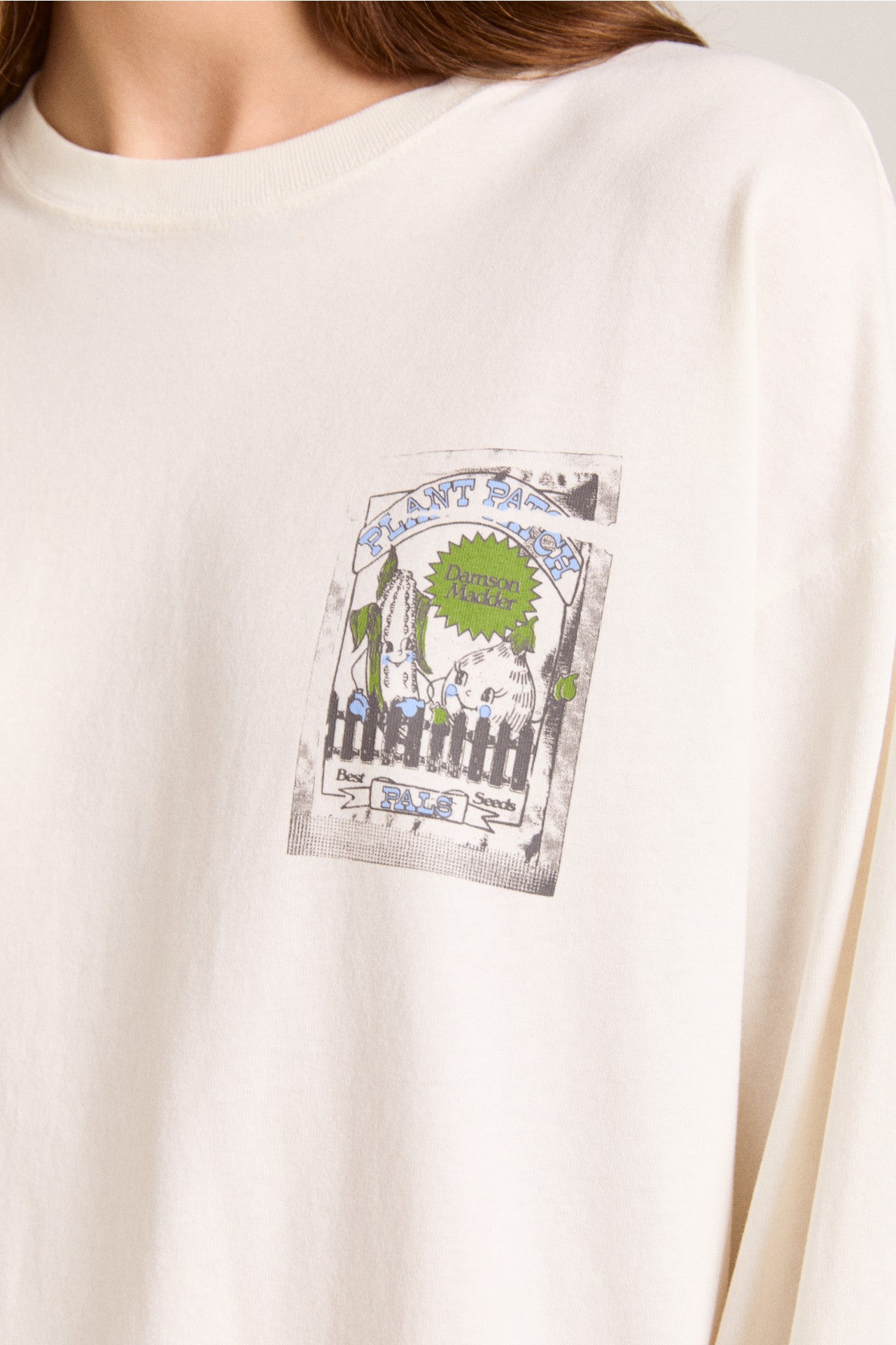Damson Madder plant patch pals - ecru long sleeve