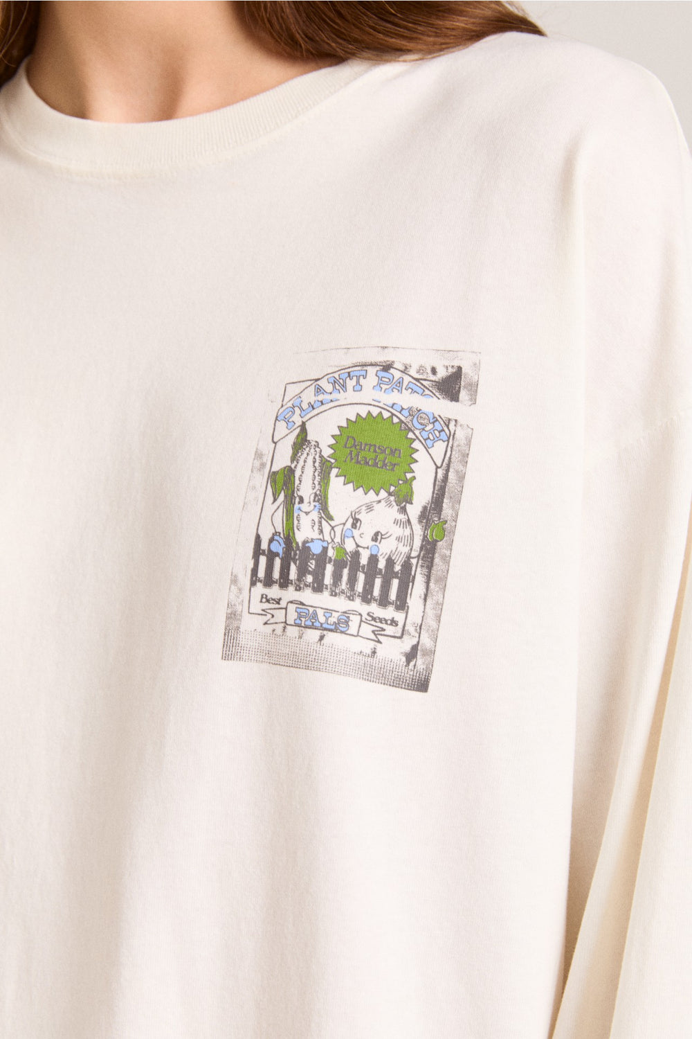 Damson Madder plant patch pals - ecru long sleeve