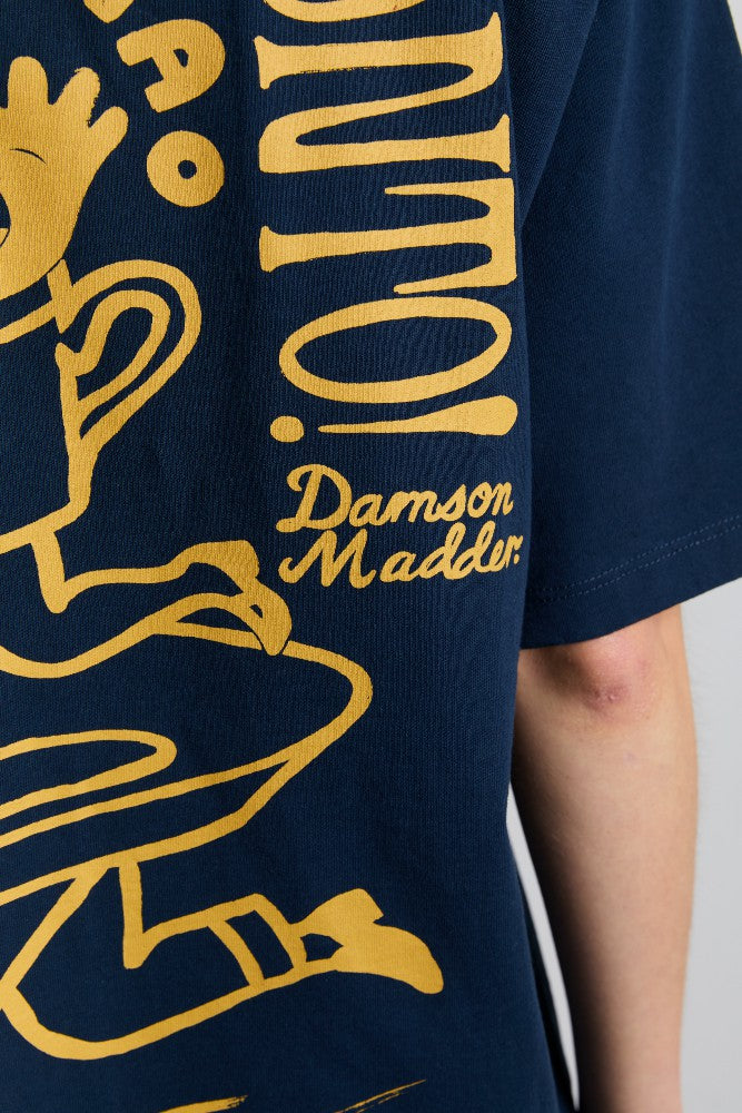 Damson Madder cafe pronto boyfriend tee - navy