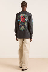 Damson Madder winter solstice long sleeve tee- charcoal