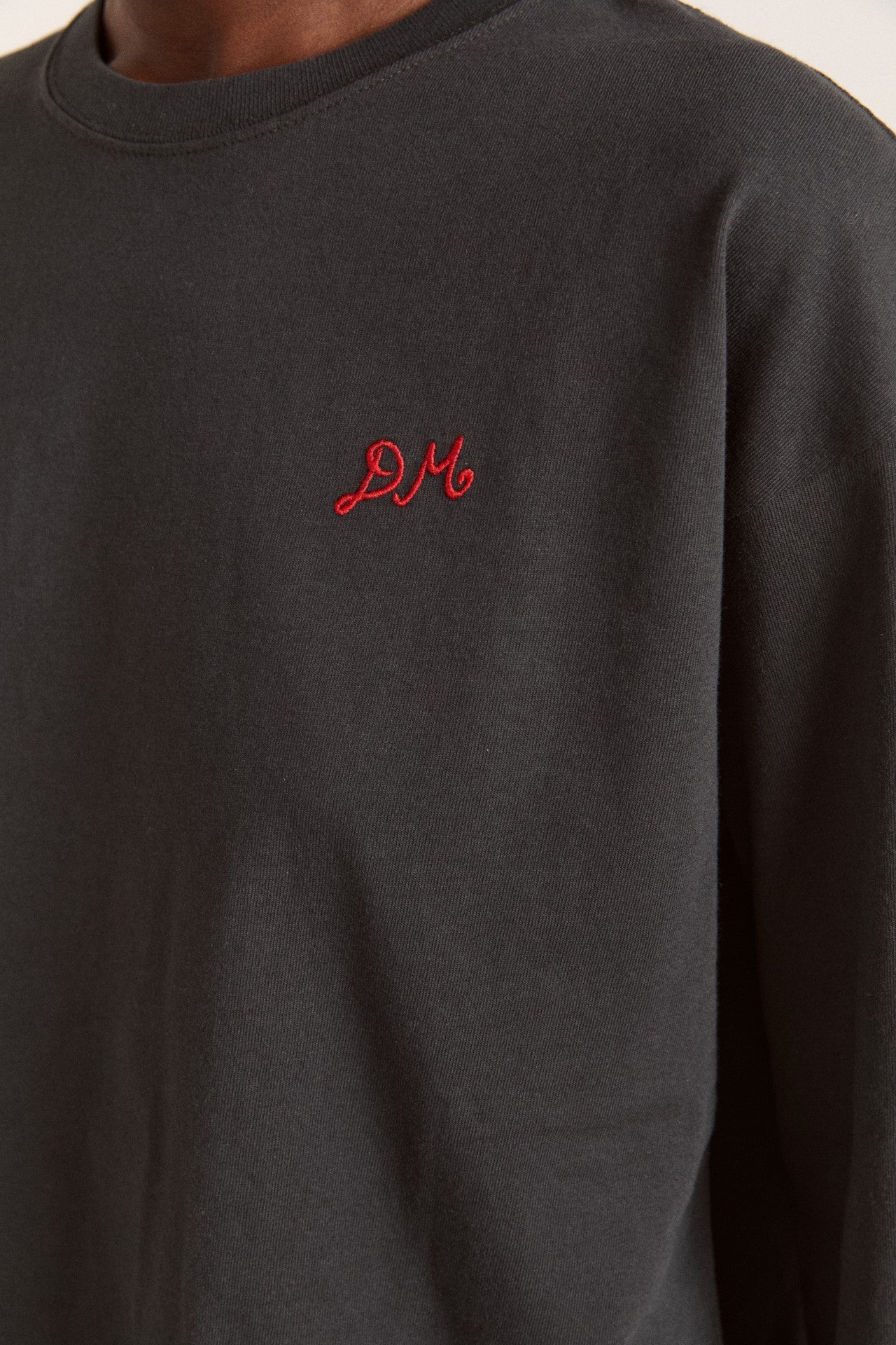 Damson Madder winter solstice long sleeve tee- charcoal