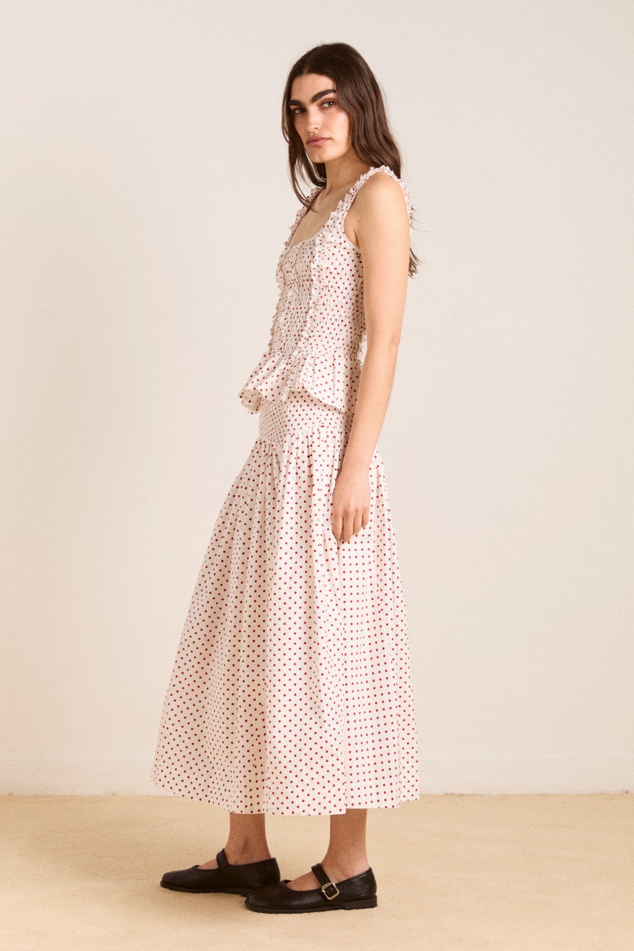 Damson Madder raphi cami - off white and red spot