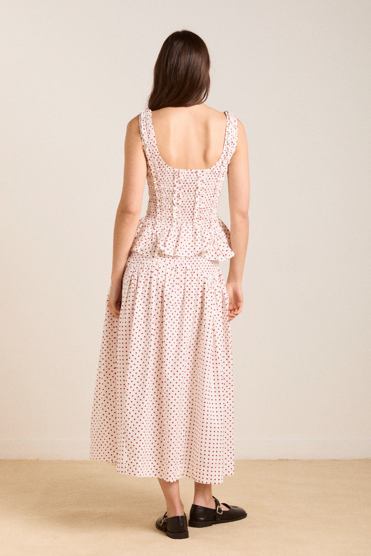 Damson Madder raphi cami - off white and red spot