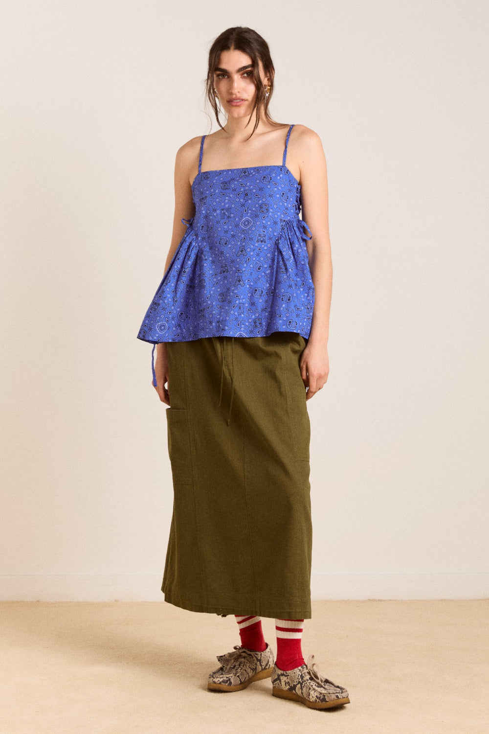 Damson Madder cressida cami - blue paisley