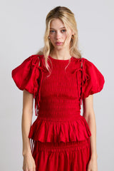 Damson Madder becca multi-way blouse - cherry