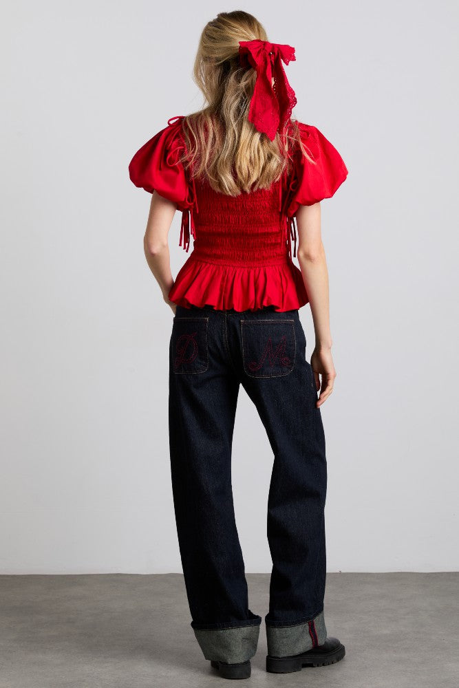 Damson Madder becca multi-way blouse - cherry