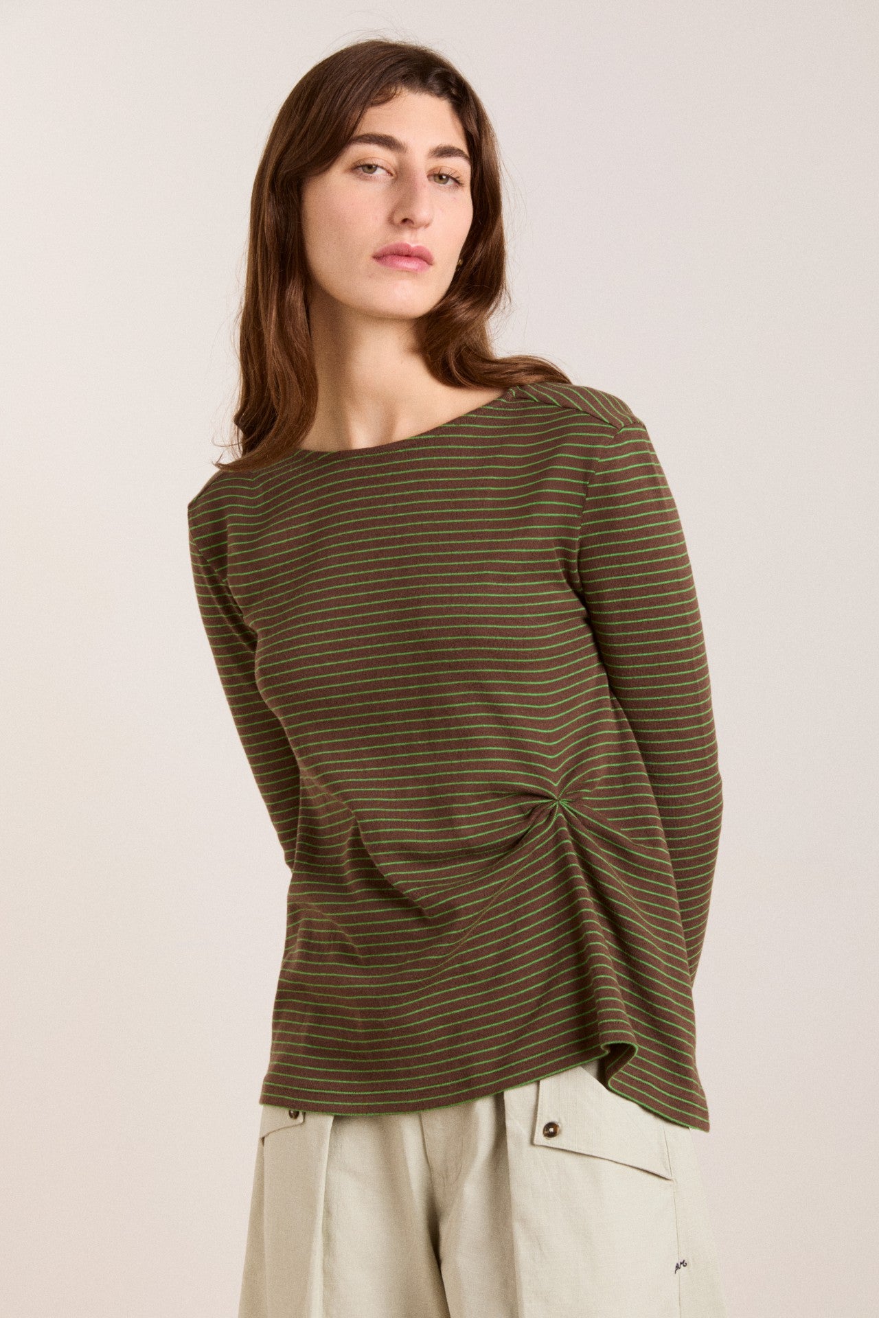Damson Madder raelynn tee - green stripe