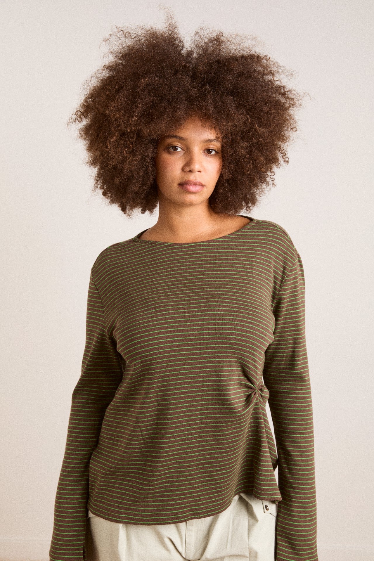Damson Madder raelynn tee - green stripe