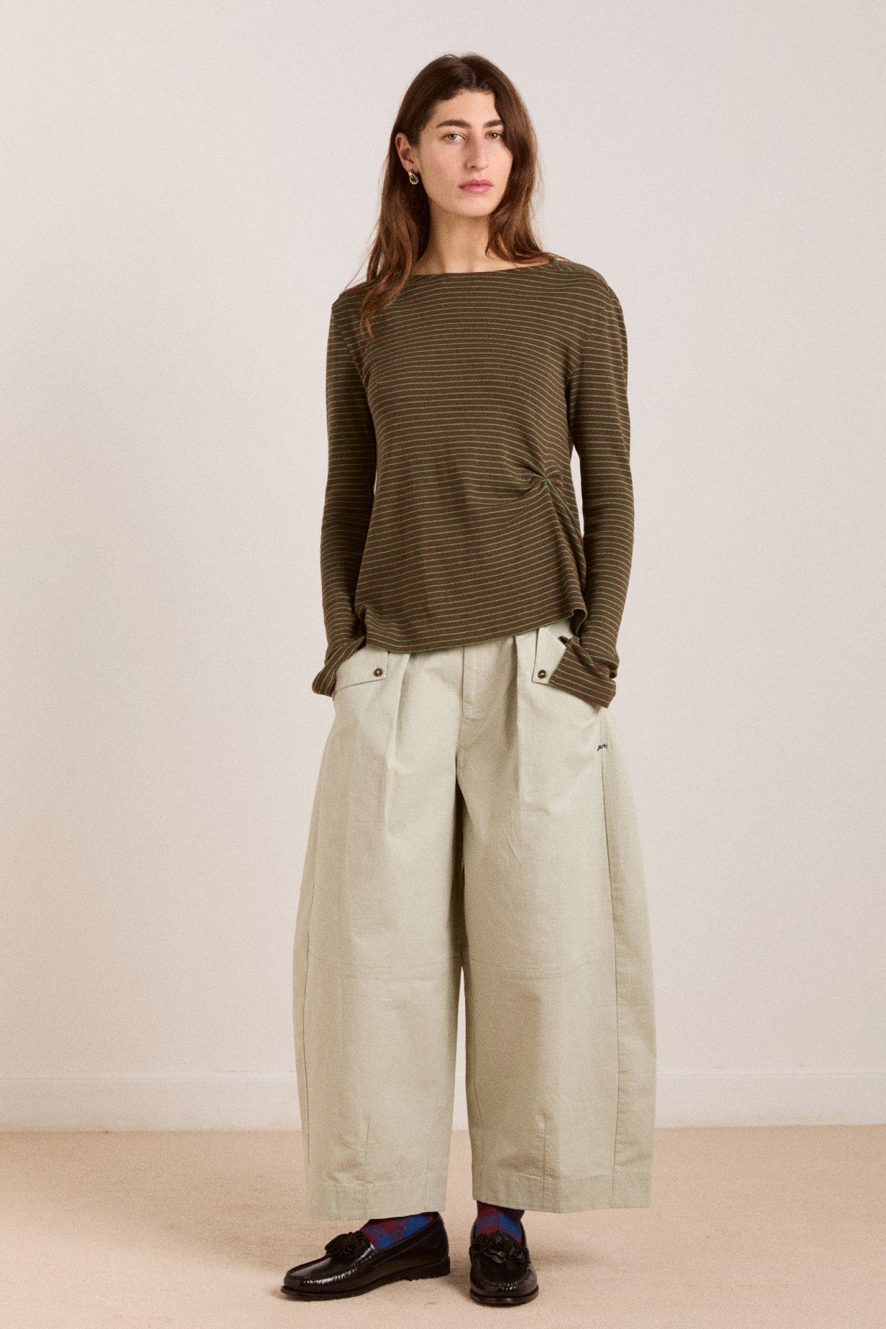 Damson Madder raelynn tee - green stripe