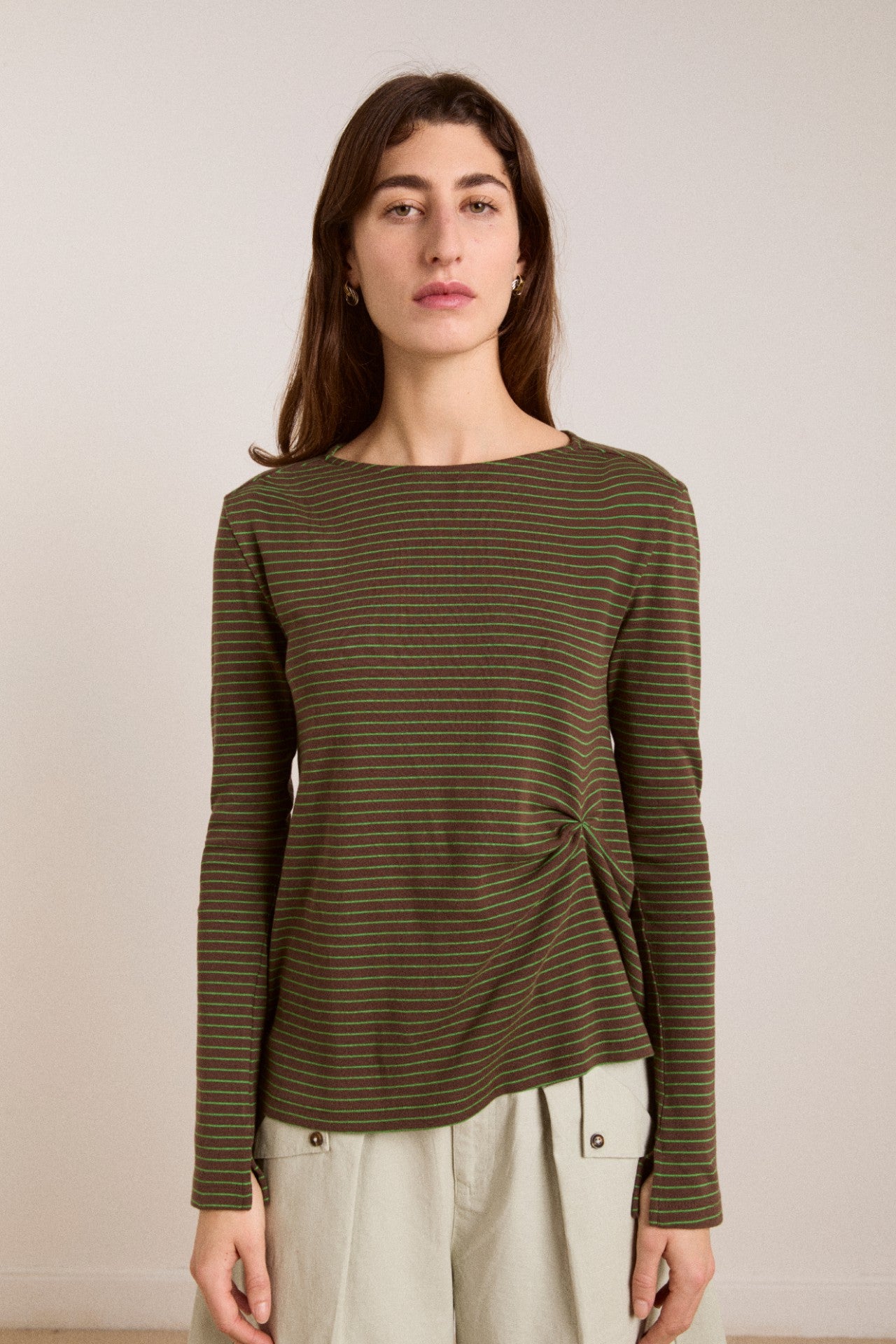 Damson Madder raelynn tee - green stripe