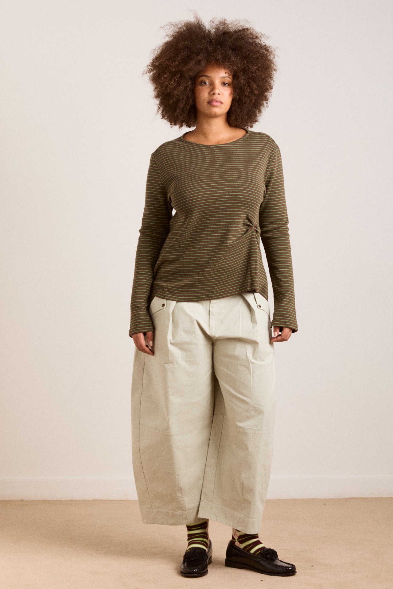 Damson Madder raelynn tee - green stripe