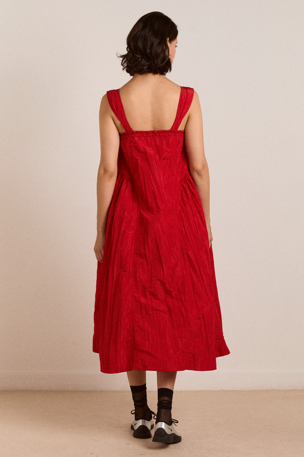 Damson Madder elina midi dress red tafetta