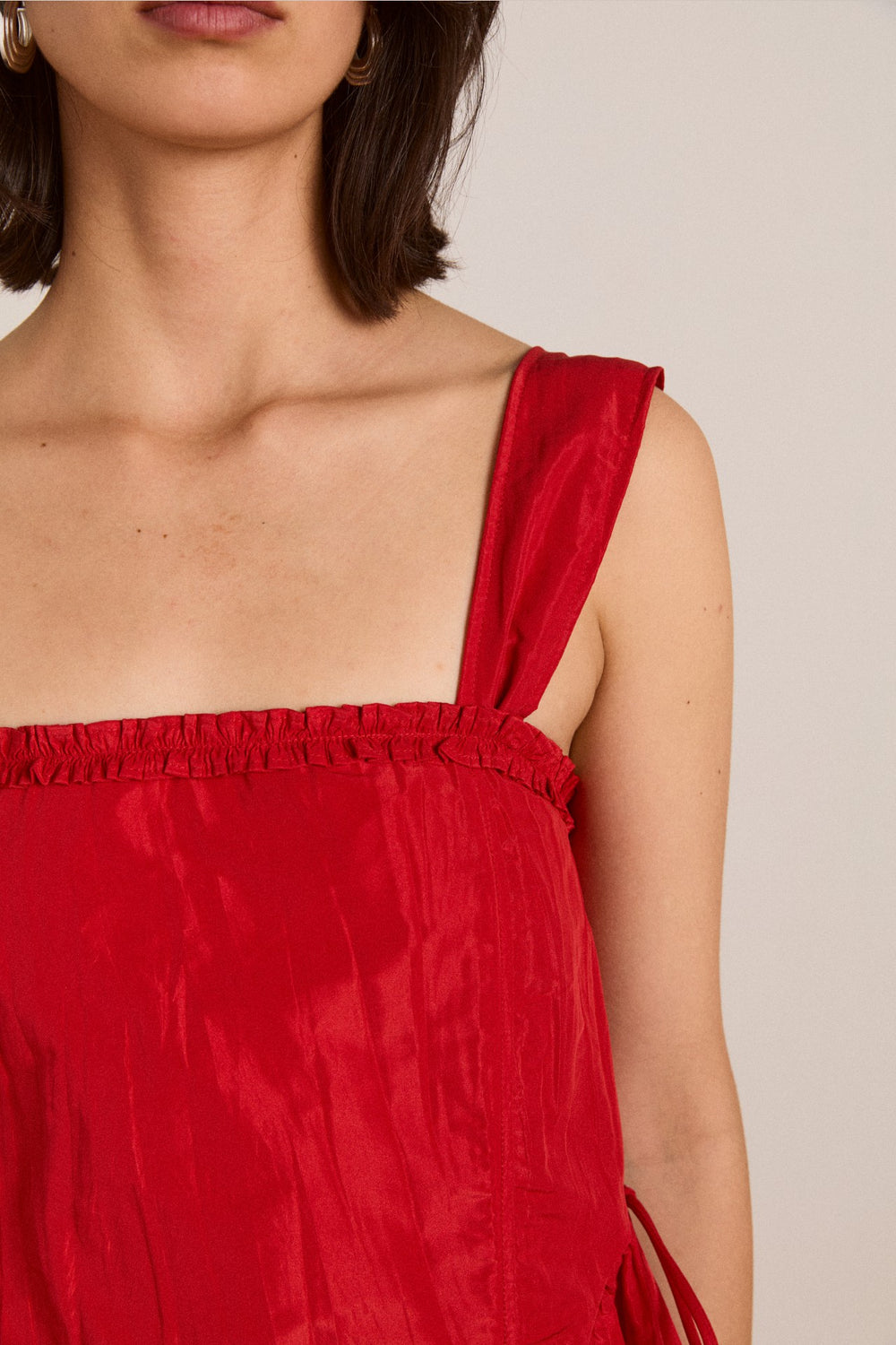 Damson Madder elina midi dress red tafetta