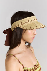 Damson Madder raffia visor - natural