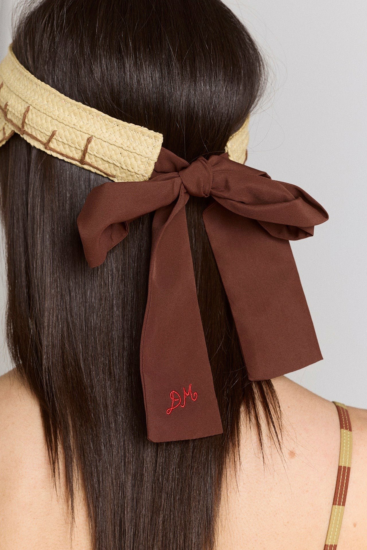 Damson Madder raffia visor - natural