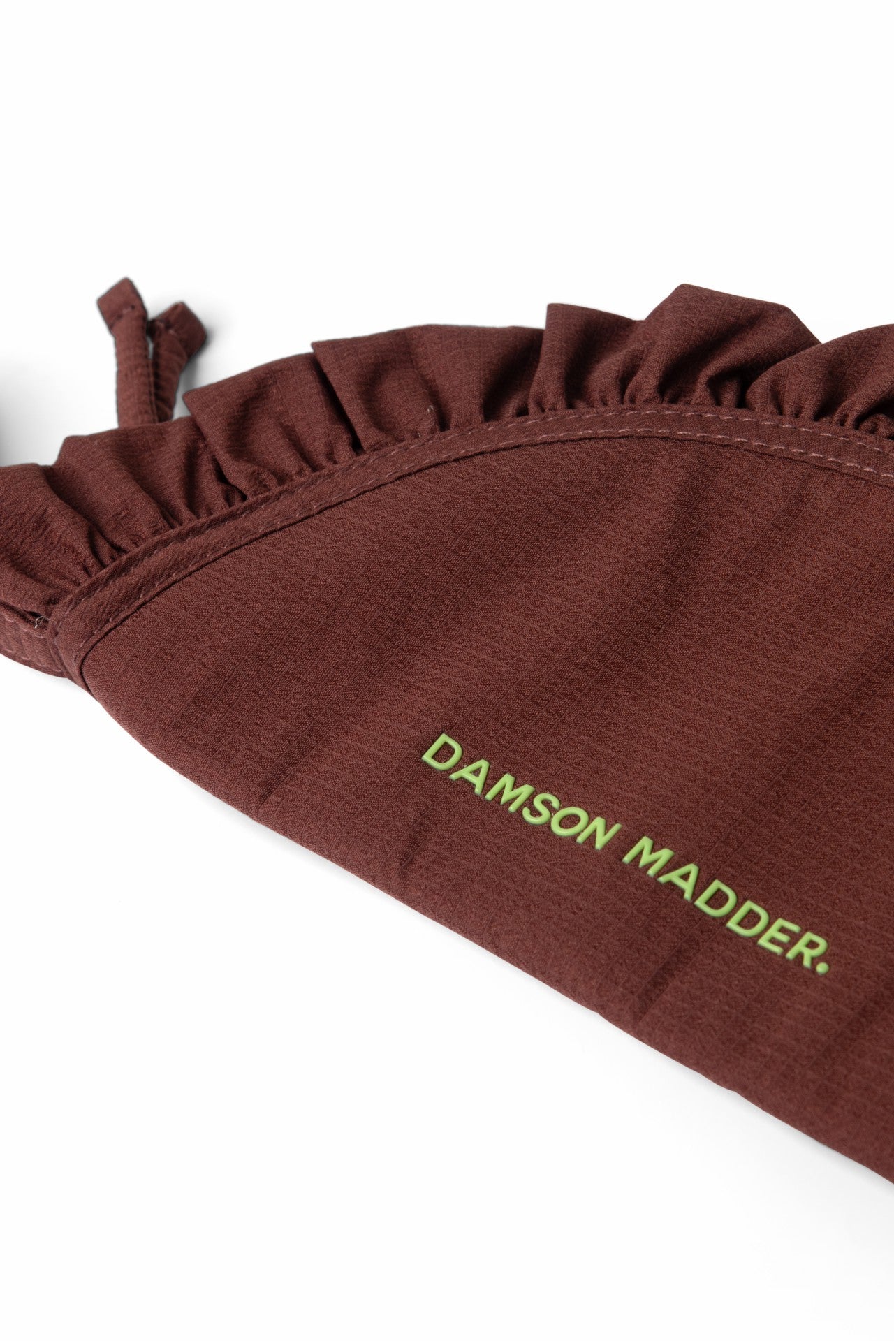 Damson Madder ruffle half moon makeup bag - chocolate
