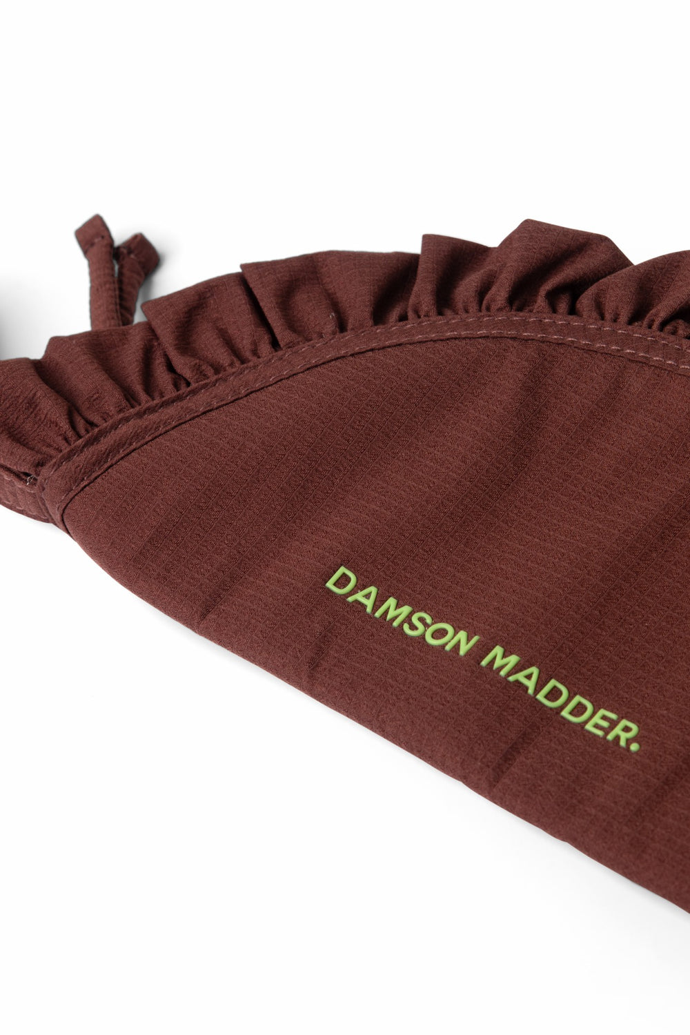 Damson Madder ruffle half moon makeup bag - chocolate