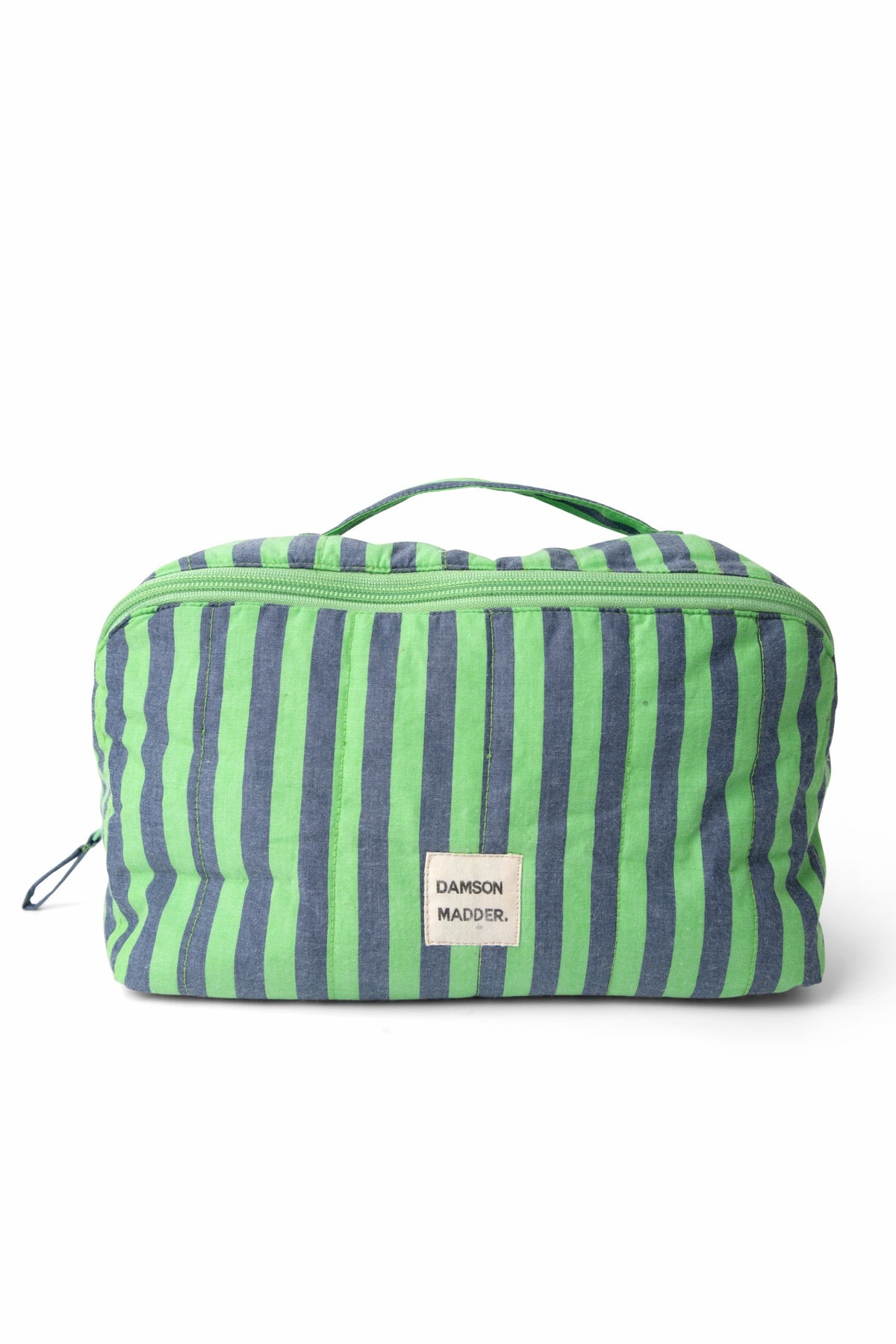 Damson Madder large wash bag - navy pop green stripe