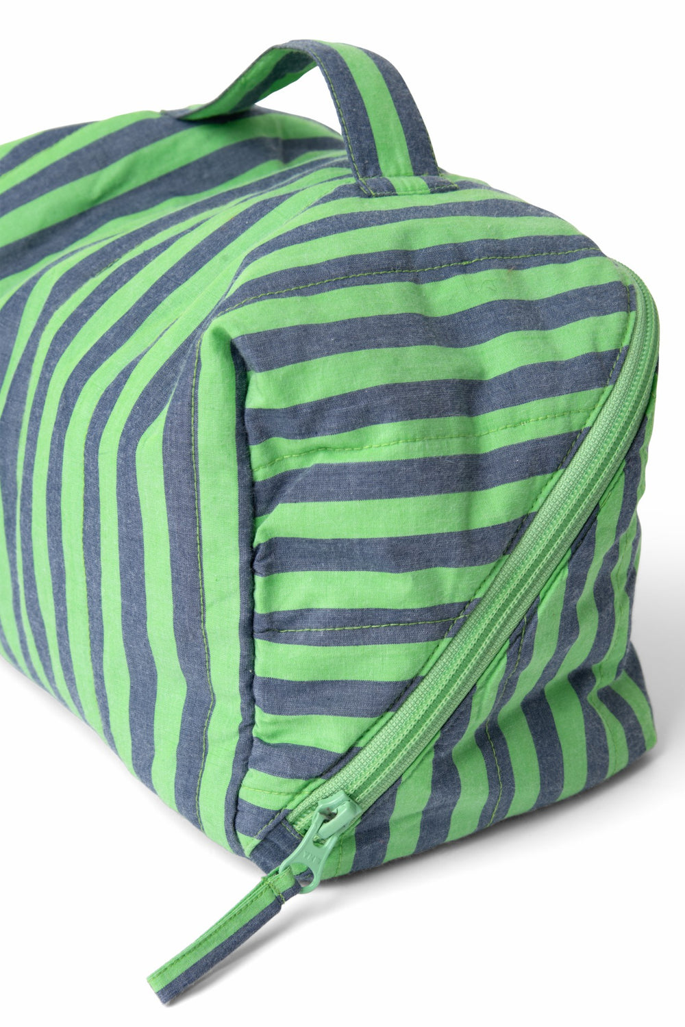 Damson Madder large wash bag - navy pop green stripe