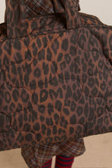 Damson Madder dark leopard quilted tote bag