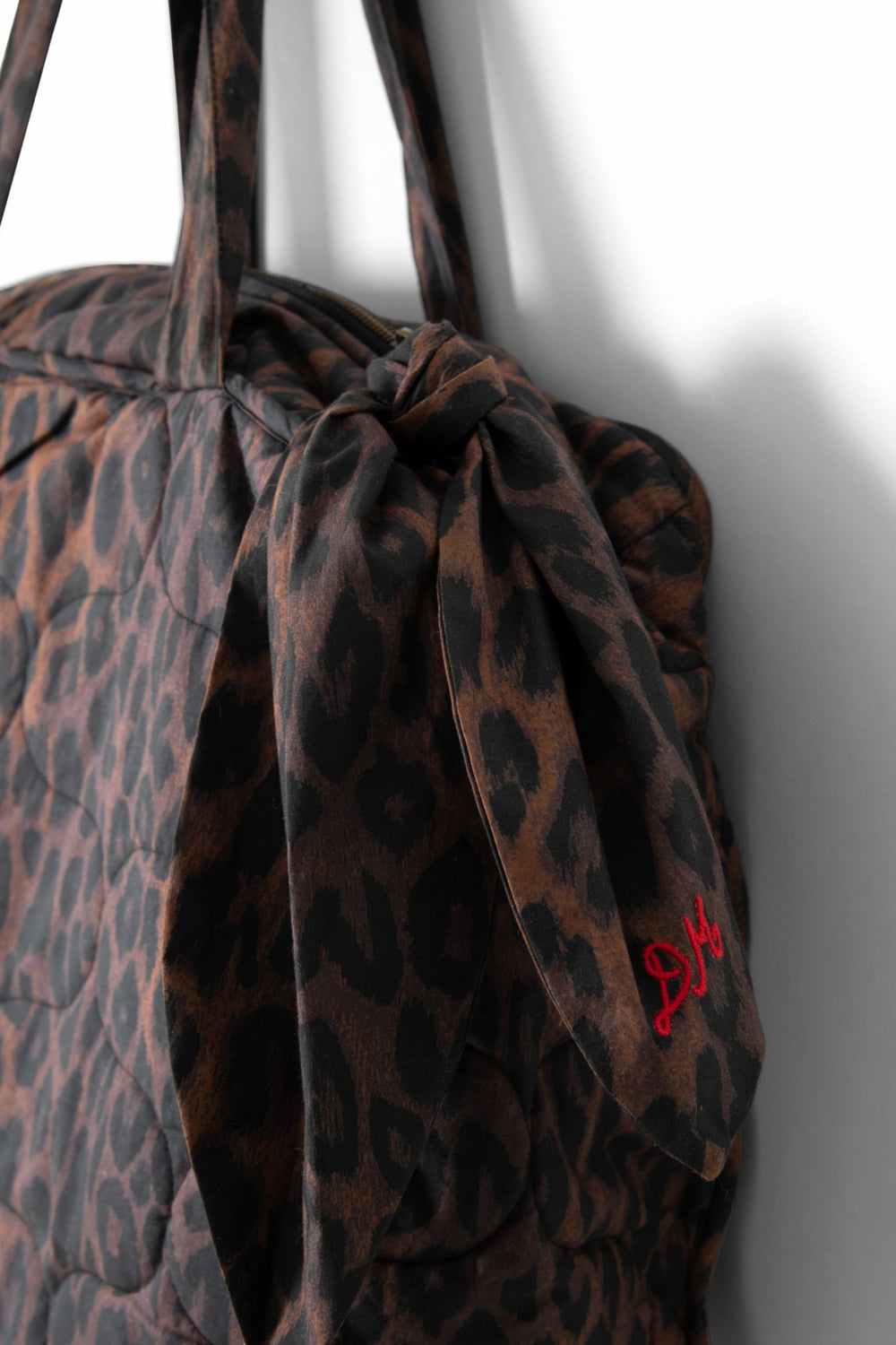Damson Madder dark leopard quilted tote bag