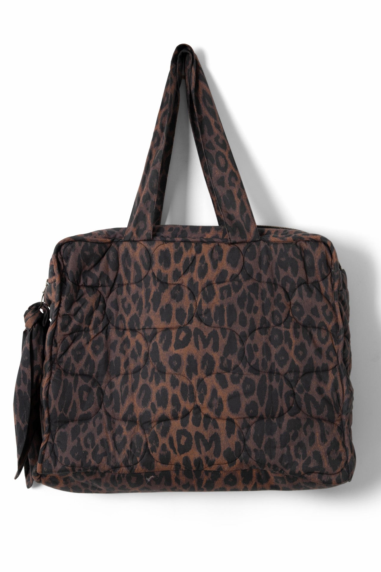 Damson Madder dark leopard quilted tote bag