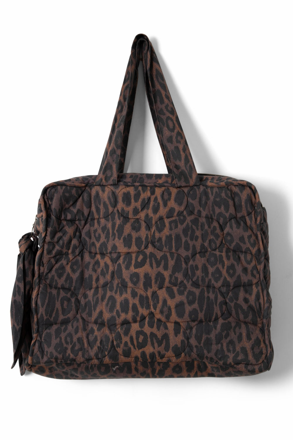 Damson Madder dark leopard quilted tote bag