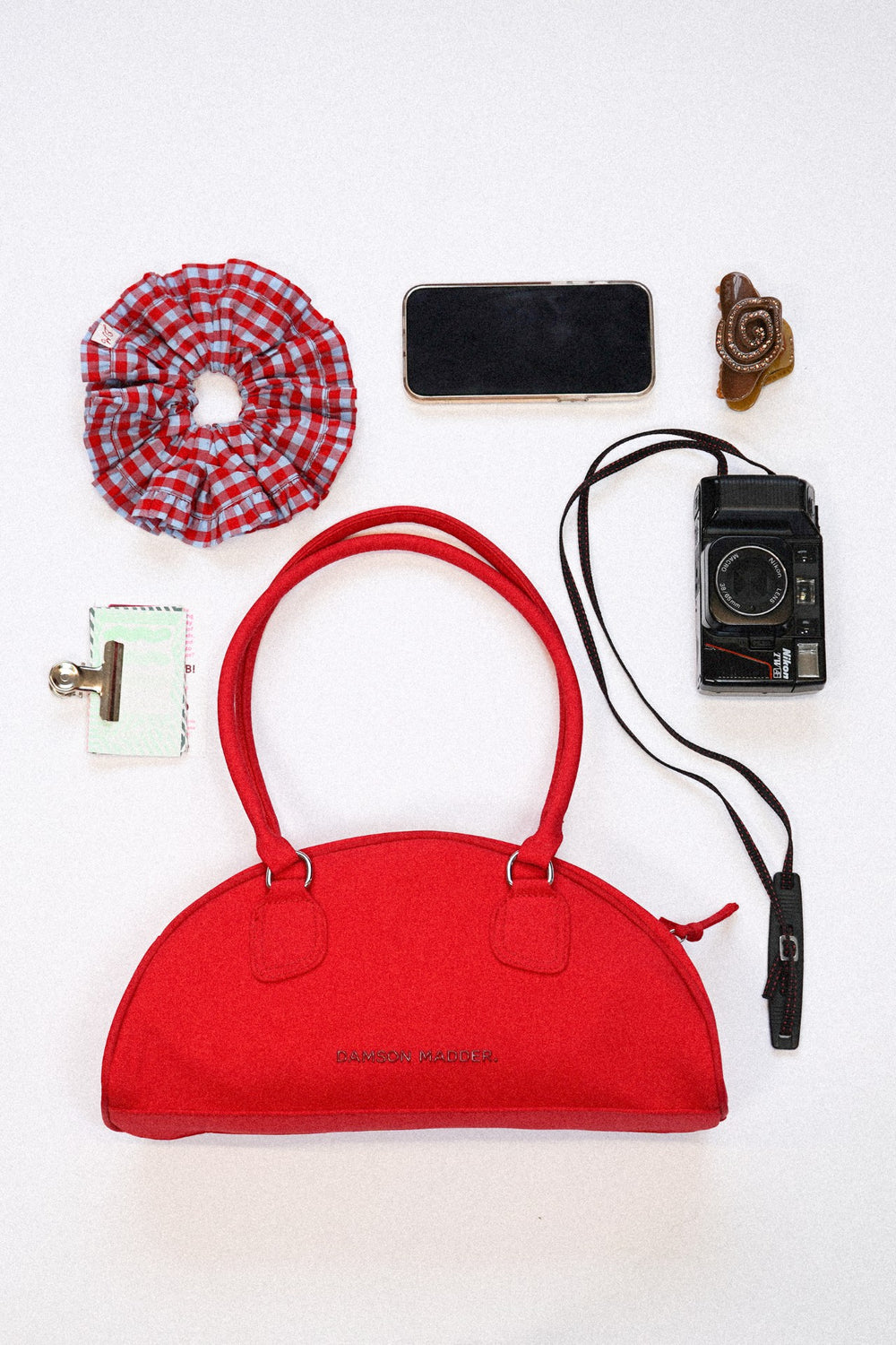 Damson Madder berta bowler bag - red